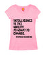 Quirkipedia INTELLIGENCE IS THE ABILITY TO ADAPT TO CHANGE PHYSICS Science, Nerd, Geeky Womens Tshirts